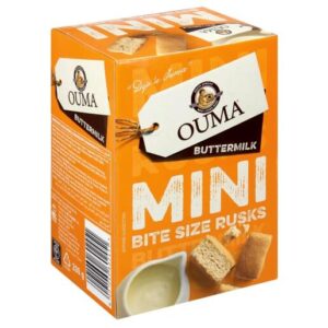 Ouma Mini Bite Rusks Buttermilk South African Snack Treat | Traditional Oven Baked Breakfast Biscuit Pieces for Coffee Tea Sharing Moments Pantry Staple Giftable Food Box