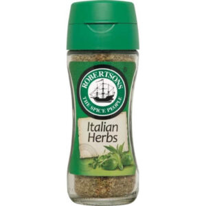 Robertsons Italian Herbs Seasoning Blend Glass Bottle 17g | Classic Mediterranean Flavor Mix for Pasta Pizza Vegetables Meat Sauces Marinades Home Cooking Kitchen Pantry Essential