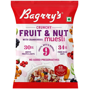 Obili Foods Carylish Crunchy Fruit & Nut Muesli with Cranberries | High Fiber Breakfast Cereal with Oats, Almonds, Raisins & Berries | No Added Preservatives | Healthy Diet Food