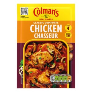 Colman’s Chicken Chasseur Meal Maker Mix, Classic French-Style Chicken Casserole Sauce, Rich Tomato & Mushroom Herb Seasoning Blend, Easy One-Pot Family Dinner Recipe, No Artificial Colors or Preservatives, Serves 4