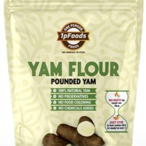 Yam Flour Pounded Yam – Instant Pounded Yam Flour for African Fufu & Swallow, 100% Natural Dried Yam Powder, No Preservatives, No Additives, Smooth Stretchy Texture, Easy to Prepare, Nigerian African Food Staple