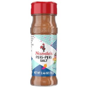 Nando’s Peri-Peri Salt Seasoning 2.46 oz (70 g) – Spicy Chili & Garlic Flavored Salt Blend – African Peri Peri Spice for Chicken, Fries, Meat, Vegetables, BBQ, Grilling, Roasting & Everyday Cooking
