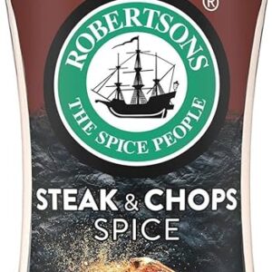 Robertsons Steak Chops Spice South African Blend Seasoning Bottle | Savory Grilling Rub for Beef Lamb Pork Chicken Vegetables | Classic Braai Flavor Pantry Essential
