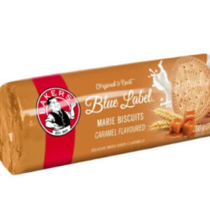 Bakers Blue Label Marie Caramel Biscuits South African Cookies | Light Crisp Tea Biscuits with Smooth Caramel Flavor for Coffee Desserts Snacking Pantry Staple