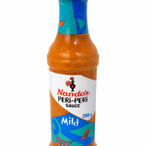 Nando’s PERi-PERi Sauce Mild 250g – Authentic Portuguese Chili Sauce, Mild Heat Hot Sauce, Chicken Marinade, Grill Sauce, Cooking Sauce, Dipping Sauce, African Bird’s Eye Chili Flavor, Gluten Free Peri Peri Sauce Bottle