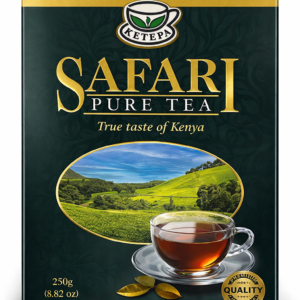 Ketepa Safari Pure Tea 250g – Premium Kenyan Black Tea Loose Leaf, Strong Bold Flavor African Tea, High Altitude Kenya Tea Leaves, Rich Aroma Breakfast Tea, Authentic Safari Pure Tea for Milk Tea Chai Iced Tea Hot Tea Brewing
