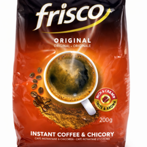 Frisco Original Instant Coffee & Chicory Blend 200g – Rich Aroma Smooth Bold Flavor Instant Coffee Powder, Coffee Chicory Mix, Easy Dissolve Granules for Hot or Iced Coffee, Breakfast Coffee Beverage, Premium Instant Coffee Drink