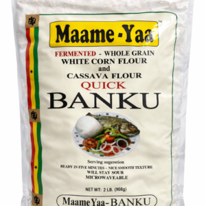 Maame Yaa Quick Banku Mix 2 lb – Fermented Whole Grain White Corn Flour and Cassava Flour Blend, Authentic Ghanaian Banku Flour Mix, Traditional West African Swallow, Non GMO Fermented Cornmeal, Smooth Texture, Easy to Prepare