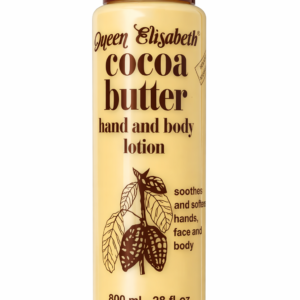 Queen Elisabeth Cocoa Butter Hand and Body Lotion with Natural Cocoa Butter, Deep Moisturizing Skin Cream for Dry Skin, Long Lasting Hydration for Hands, Face & Body, Softening Nourishing Daily Moisturizer, 800 ml / 28 fl oz