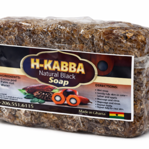 African Black Soap Bar – Authentic Ghana Natural Black Soap with Cocoa Pod Ash & Palm Kernel Oil – Handmade Traditional Black Soap for Face, Body & Hair Cleansing, All Skin Types