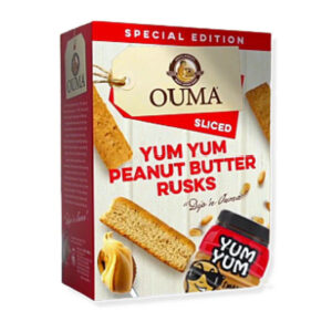 Ouma Yum Yum Peanut Butter Rusks Sliced Special Edition | South African Rusks with Rich Peanut Flavor | Traditional Crunchy Tea Coffee Snack Biscuit Pack