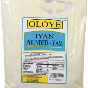 Oloye Iyan Pounded Yam Flour – Authentic Nigerian Pounded Yam Powder for Smooth Swallow, Gluten Free Yam Flour, Premium African Food Staple for Fufu, Iyan, Poundo Yam, Traditional African Meals, Easy to Prepare, Long Grain Yam Flour
