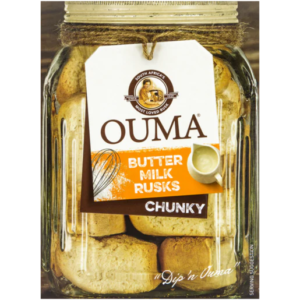 Ouma Butter Milk Rusks Chunky 500g South African One Size | Traditional Oven Baked Dunking Rusks for Coffee Tea Breakfast Snack | Authentic Buttermilk Biscuit Treat Gift Jar