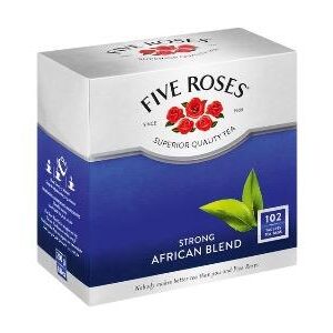 Five Roses African Blend Tea 102 Count | Strong South African Black Tea Bags Premium Quality Smooth Rich Flavor Everyday Hot Beverage Pantry Essential
