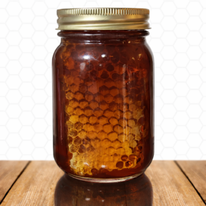 African Natural Pure Raw Honey with Honeycomb Chunk in Glass Jar – 100% Unfiltered, Unprocessed, Non-GMO, Wild Harvested from African Beehives – Rich in Enzymes, Antioxidants & Nutrients – 16oz