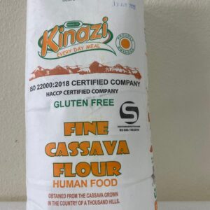 Kinazi Fine Cassava Flour 2kg Gluten Free | 100% Pure Cassava Flour for Fufu, Ugali, Gari, Baking, Cooking, African & Caribbean Food | Paleo Friendly, Grain Free, Wheat Free, All Natural Human Food