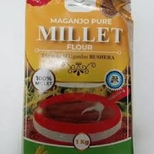 Maganjo Pure Millet Flour 1kg | 100% Natural Whole Grain Millet Flour | Stone Ground | Gluten Free | Non-GMO | High Fiber | Healthy African & Indian Millet Powder for Porridge, Fufu, Baking, Swallow, Weaning & Traditional Foods