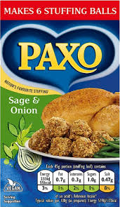 Paxo Sage & Onion Stuffing Mix Original Recipe – Classic British Breadcrumb Stuffing for Chicken, Turkey, Roast Dinners – Savory Herb Seasoning Blend with Sage & Onion – Makes 6 Stuffing Balls – Authentic UK Imported Food