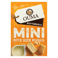 Ouma Buttermilk Mini Bite Size Rusks 30 Packets, Traditional South African Baked Rusks, Crunchy Mini Biscuit Snacks, Authentic Buttermilk Flavor, Perfect for Tea Coffee Breakfast Snack, Imported Premium Rusks