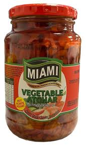 Miami Vegetable Atchar Authentic South African Pickle Hot & Spicy Mixed Vegetable Chutney Traditional African Indian Style Atchar Condiment for Rice Curry Pap Pap Sandwiches Braai Marinades Imported Flavor Rich Pickled Vegetables