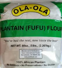 Ola Ola Plantain Fufu Flour 5lb (2.27kg) – 100% African Plantain Fufu Powder, Authentic Nigerian Swallow Food, Gluten Free Plantain Flour, Smooth Fufu Dough, No Preservatives, Traditional African Food Staple