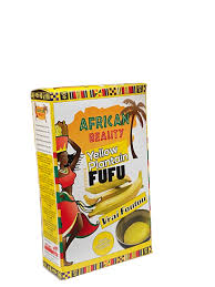 Farkan Beauty Yellow Plantain Fufu Vrai Foutou Authentic African Fufu Flour Instant Plantain Fufu Mix Traditional West African Caribbean Staple Smooth Elastic Texture Easy to Cook Swallow Food for Soup Stew Egusi Okra Ogbono