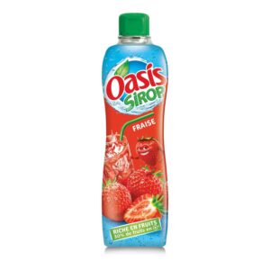 Oasis Strawberry Syrup Concentrate Fraise – Premium Fruit Drink Syrup for Water, Soda, Lemonade & Cocktails – French Strawberry Flavored Beverage Concentrate – High Fruit Content Liquid Syrup for Kids & Adults