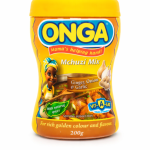 Onga Mchuzi Mix Seasoning – Ginger, Onion & Garlic Chicken Flavor – African Stew & Soup Spice Blend – Natural Spices & Vitamin A – 200g Jar for Rich Golden Flavor – West African Cooking