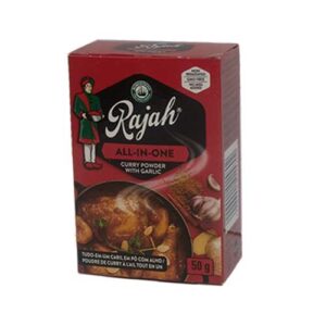 Rajah All-In-One Curry Powder with Garlic 50g | Authentic Indian Curry Masala | Ready Mixed Curry Spice Blend | Perfect for Chicken Curry, Meat Curry, Vegetable Curry, Stews & Gravies | Traditional South Asian Seasoning