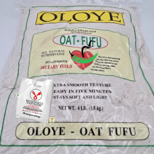 Oloye Oat Fufu 4 lb (1.8kg) | Whole Grain Oat Fufu Flour | Extra Smooth Nigerian African Swallow | Healthy Oats Fufu Alternative | High Fiber | No Preservatives | Quick & Easy Fufu Mix