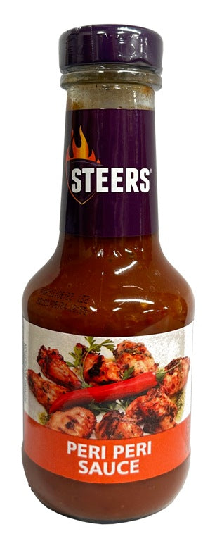 Steers Peri Peri Sauce 375ml South African Chili Marinade | Spicy Table Condiment for Chicken Beef Seafood Vegetables | Bold Restaurant Style Heat Flavor Bottle
